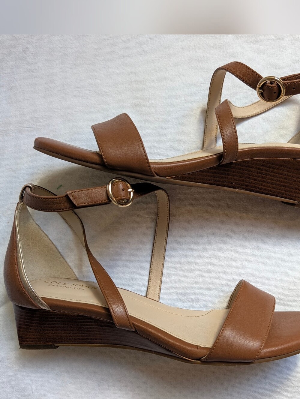 Cole Haan Tan Wedge Sandals, sz 8